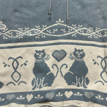 Load image into Gallery viewer, Reworked Cats Tapestry Blanket Hoodie (L)