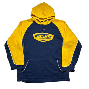 Y2K University of Michigan Wolverines Center Swoosh Hoodie [XL]