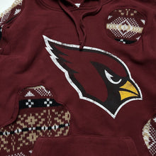 Load image into Gallery viewer, Custom Arizona Cardinals Cutout Patchwork Hoodie Maroon Sz Small