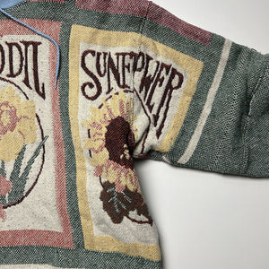 Reworked Flower Tapestry Blanket Hoodie [L]