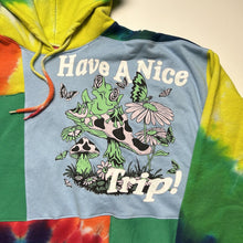 Load image into Gallery viewer, Reworked Have a Nice Trip Tie Dye Patchwork Hoodie [XL]