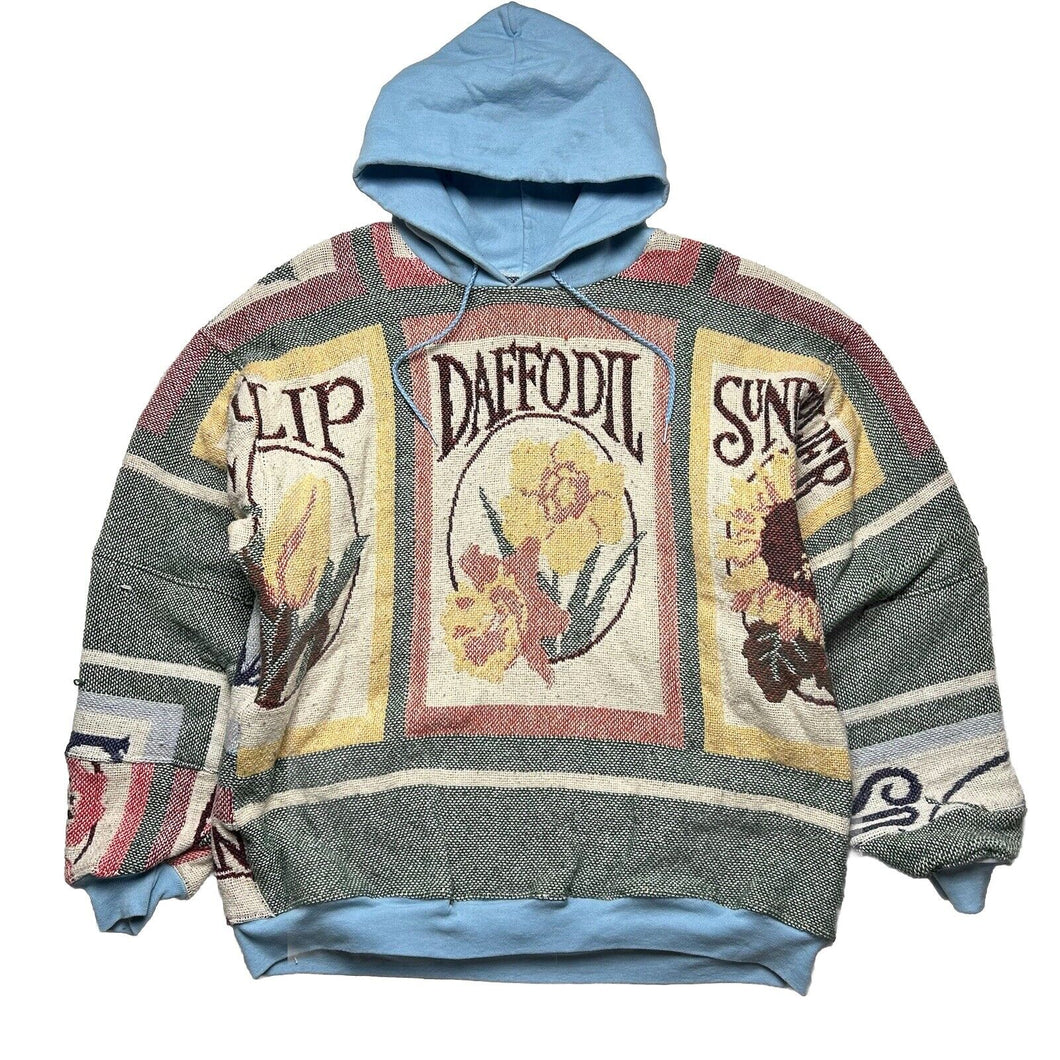 Reworked Flower Tapestry Blanket Hoodie [L]