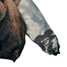 Load image into Gallery viewer, Reworked Bear Wildlife Tapestry Blanket Hoodie (XL)