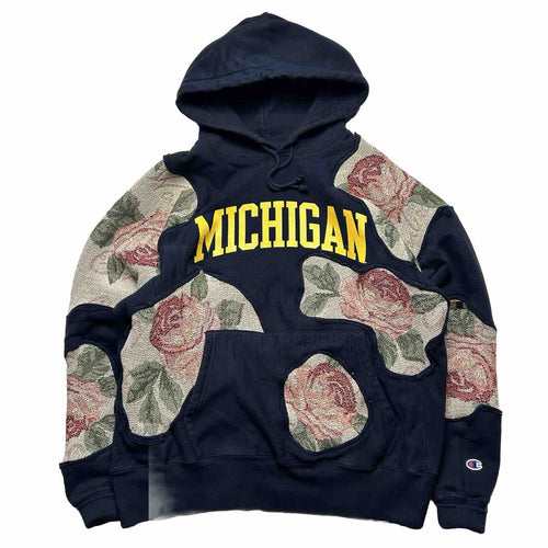 University of Michigan Reworked Rose Patch Hoodie [L]
