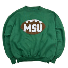 Load image into Gallery viewer, Reworked Michigan State University Football Patch Crewneck Sweatshirt (M)