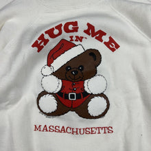 Load image into Gallery viewer, Vintage 1987 Hug Me in Massachusetts Teddy Bear Christmas Sweater (L)