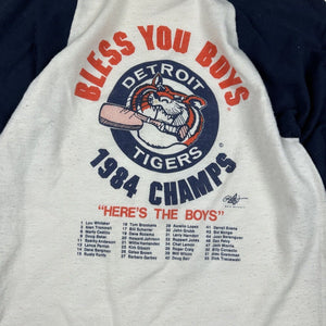 Vintage Detroit Tigers 1984 World Series Champs Raglan T-Shirt (S)