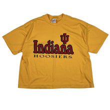 Load image into Gallery viewer, Vintage Indiana University Hoosiers Graphic T-Shirt Yellow Crop Boxy Fit (XL)