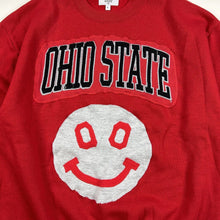 Load image into Gallery viewer, Reworked OSU Buckeyes Smiley Face Crewneck (L)