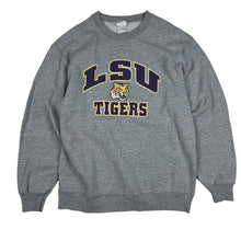 Load image into Gallery viewer, Y2K Louisiana State University LSU Tigers Crewneck Sweatshirt Gray Sz M