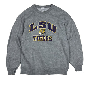 Y2K Louisiana State University LSU Tigers Crewneck Sweatshirt Gray Sz M
