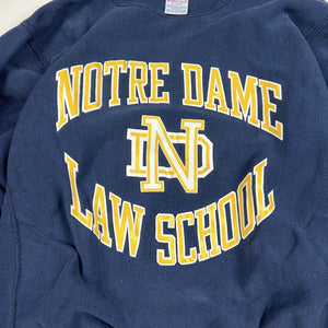 Vintage 90 University of Notre Dame Law School Champion Reverse Weave Crewneck