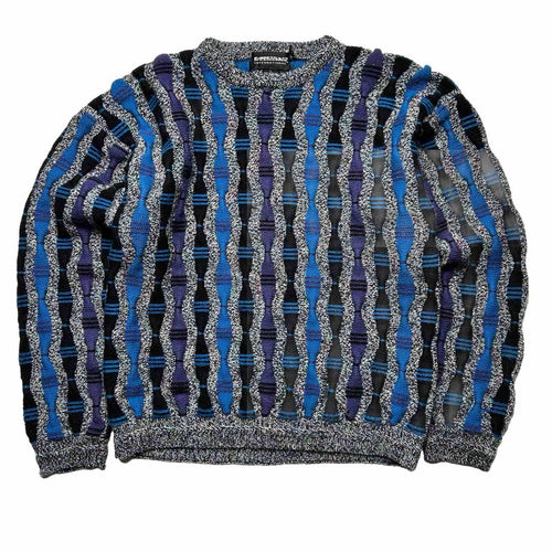 Vintage Coogi-Style Textured Crewneck Sweater [L]