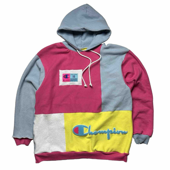 Champion Cotton Candy Reworked Patchwork Hoodie [M]