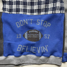 Load image into Gallery viewer, Don&#39;t Stop Believin&#39; Patchwork Hoodie (L)