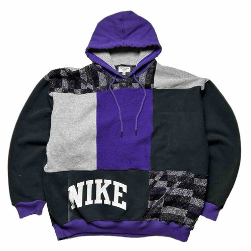 Nike Reworked Purple Patchwork Hoodie [XL]