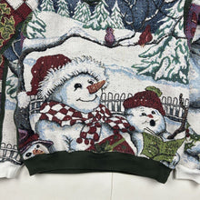 Load image into Gallery viewer, Reworked Blanket Hoodie - Singing Snowmen (Medium)