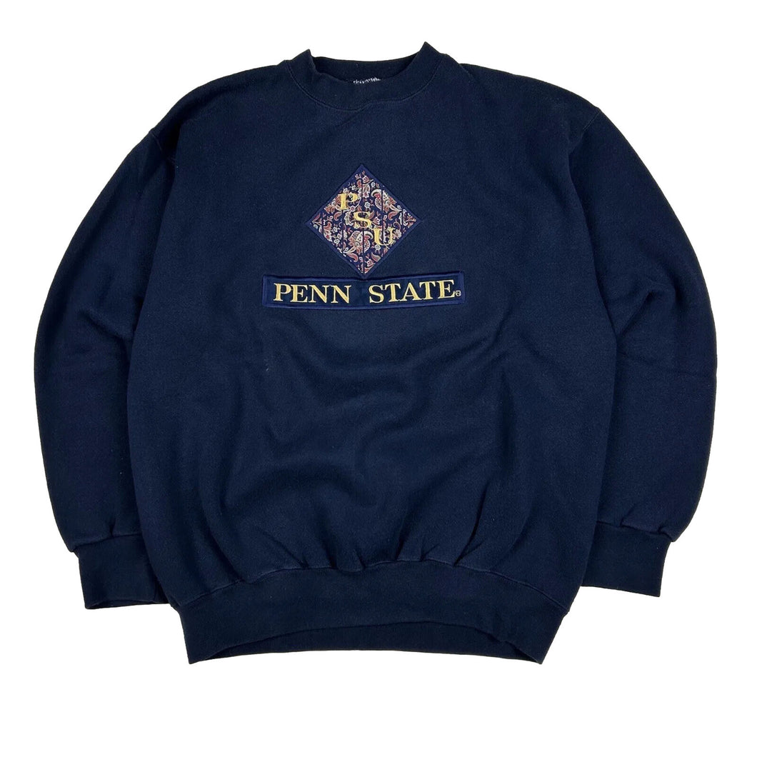 Vintage Penn State University Nittany Lions Paisley Blue Crewneck Sweatshirt (L)